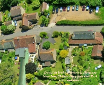 Ariel View from Village Archives of New Inn and Skittle Alley