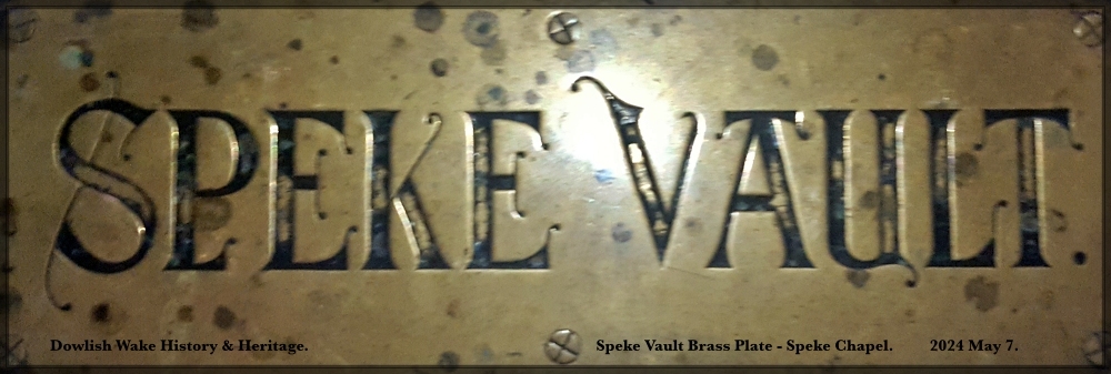 Speke Vault Brass Plate on floor of Speke Chapel.