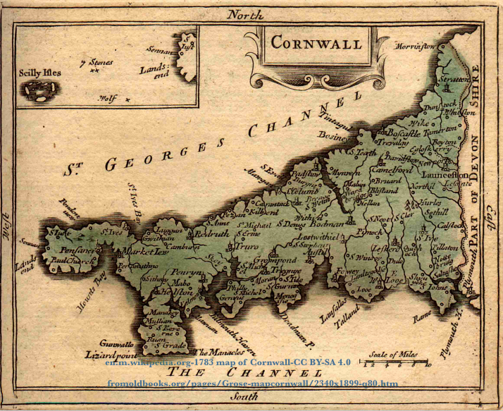 Wickpedia Grose Map of Cornwall 1783