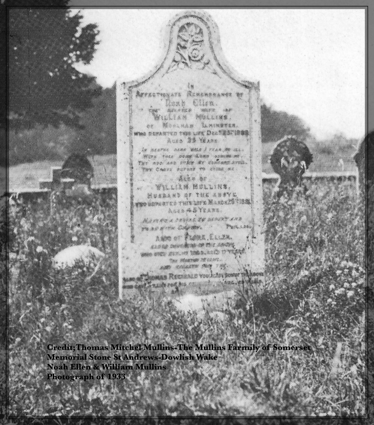 on a visit to Dowlish in 1885 the ancestors were able to view the gravestone.