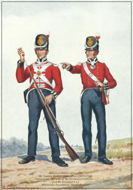 Image of men of 1st Somerset Militia 1812-1816 by Captain Herbert Oakes-Jones