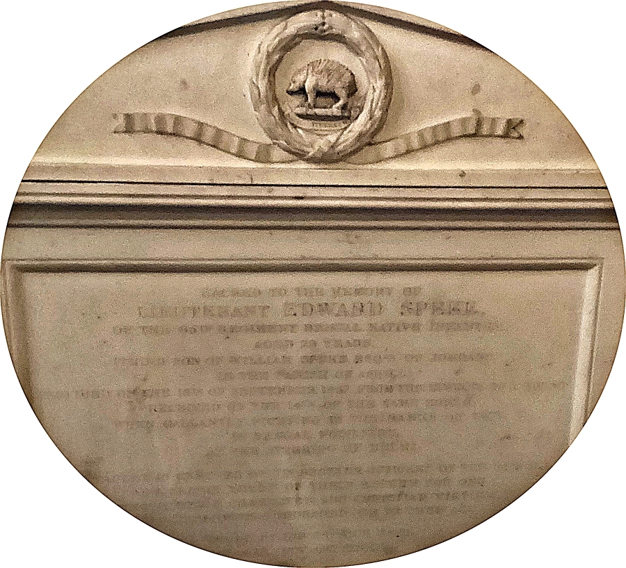 Marble Tablet erected by Edwards brother officers.