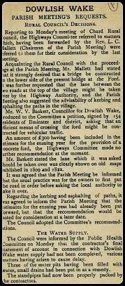 Newspaper Cutting from our Archives - 1932 Parish Council Meeting