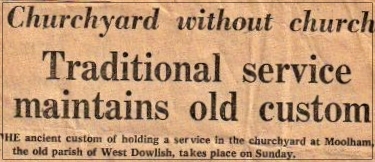 Newspaper June 1972 Moolham Churchyard Service