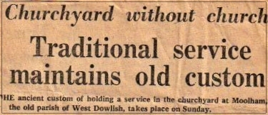 Newspaper June 1972 Moolham Churchyard Service