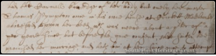 A small section of the original document of 1649.