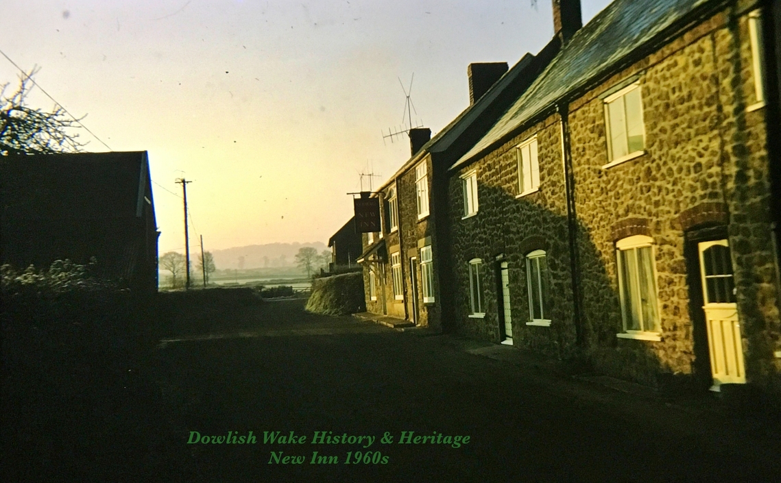 New Inn looking south, with cottages in the foreground.