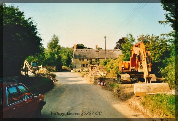 The Village Green, Dowlish Wake during Flood Alleviation Scheme Work